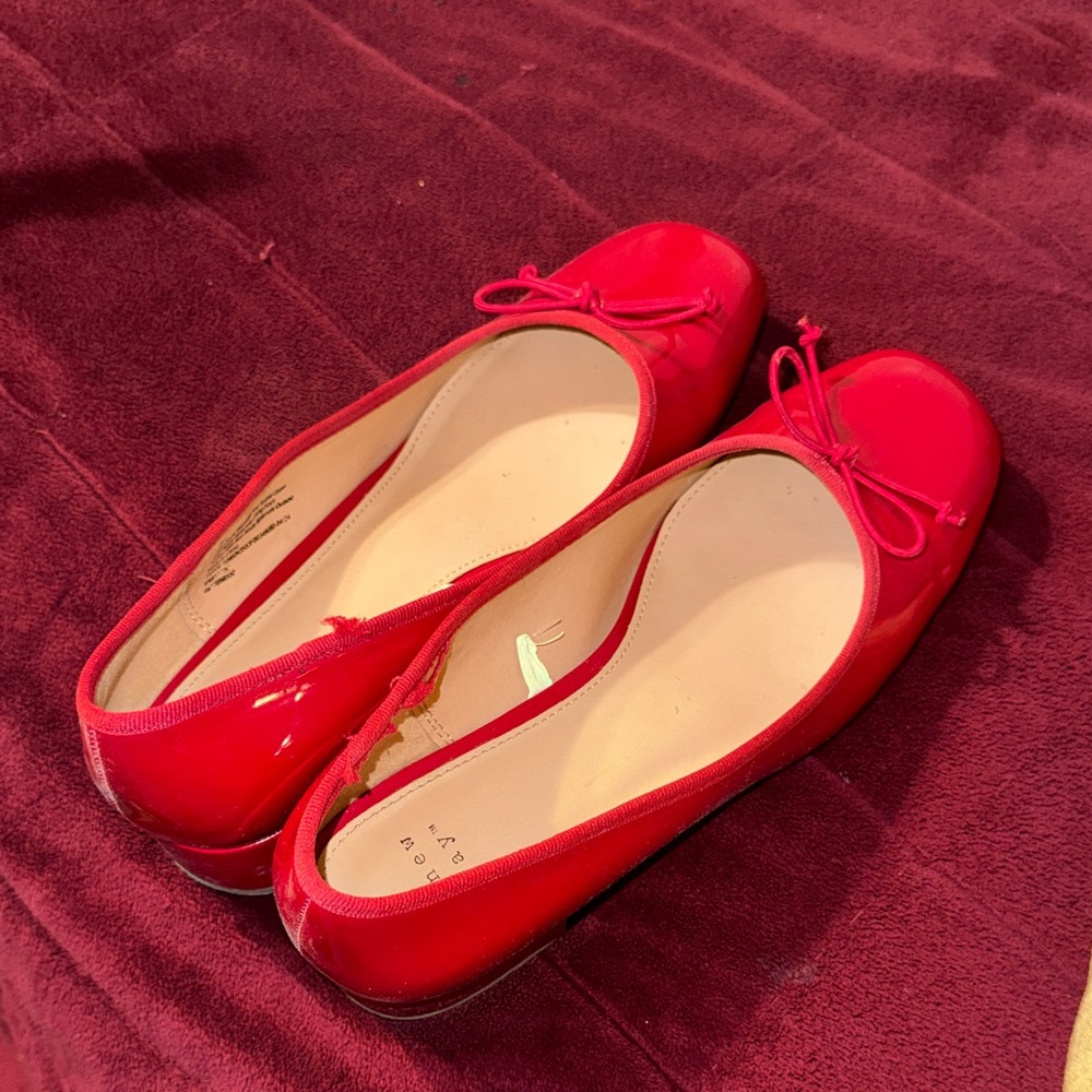 Red Ballet Flats - Classic Women's Slip-On